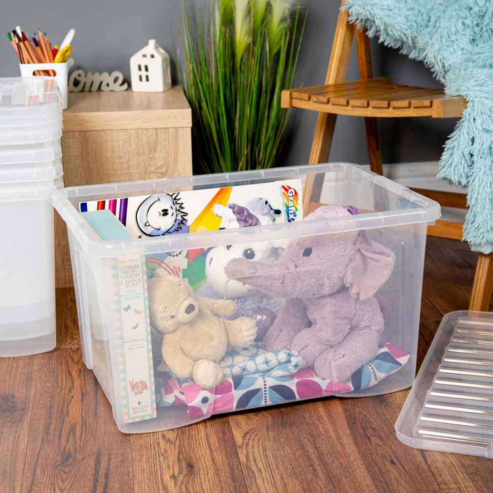 Wham 60L Crystal Storage Box with Lid 5 Pack Image 2