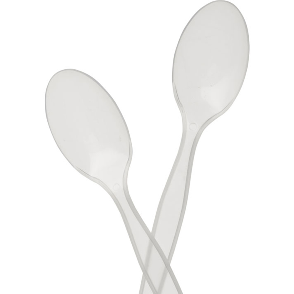 Wilko 30 Pack Plastic Clear Dessert Spoons   Image 6