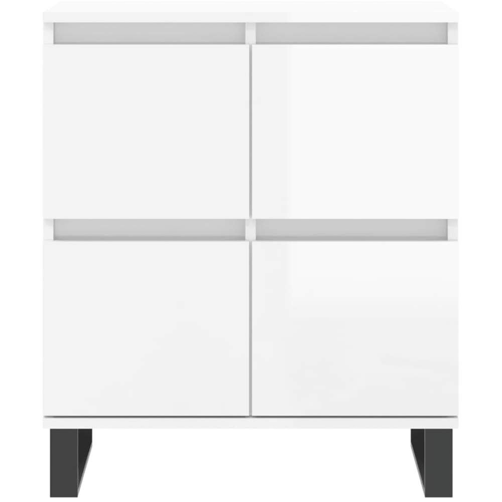 vidaXL 4 Door High Gloss White Sideboard Image 5