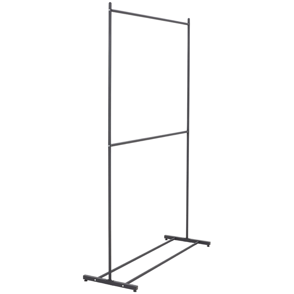 Living and Home 2-Tier Black Metal Clothing Rack 60 x 35 x 160cm Image 3