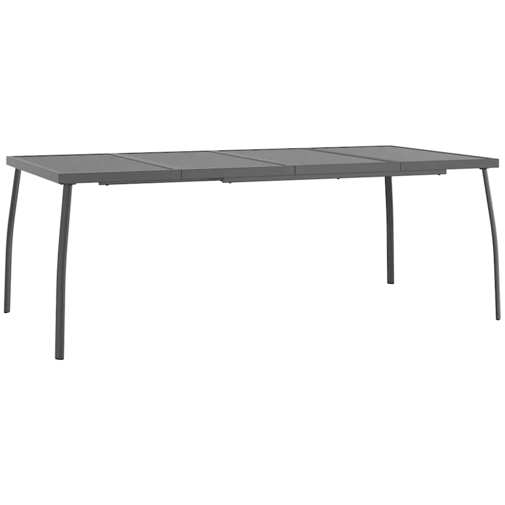 vidaXL 6 Seater Anthracite Steel Mesh Rectangular Garden Table Image 2