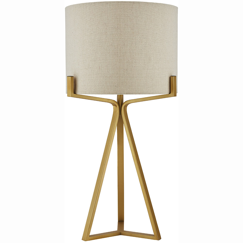 The Lighting and Interiors Clifford Brushed Gold Base Table Lamp Wilko