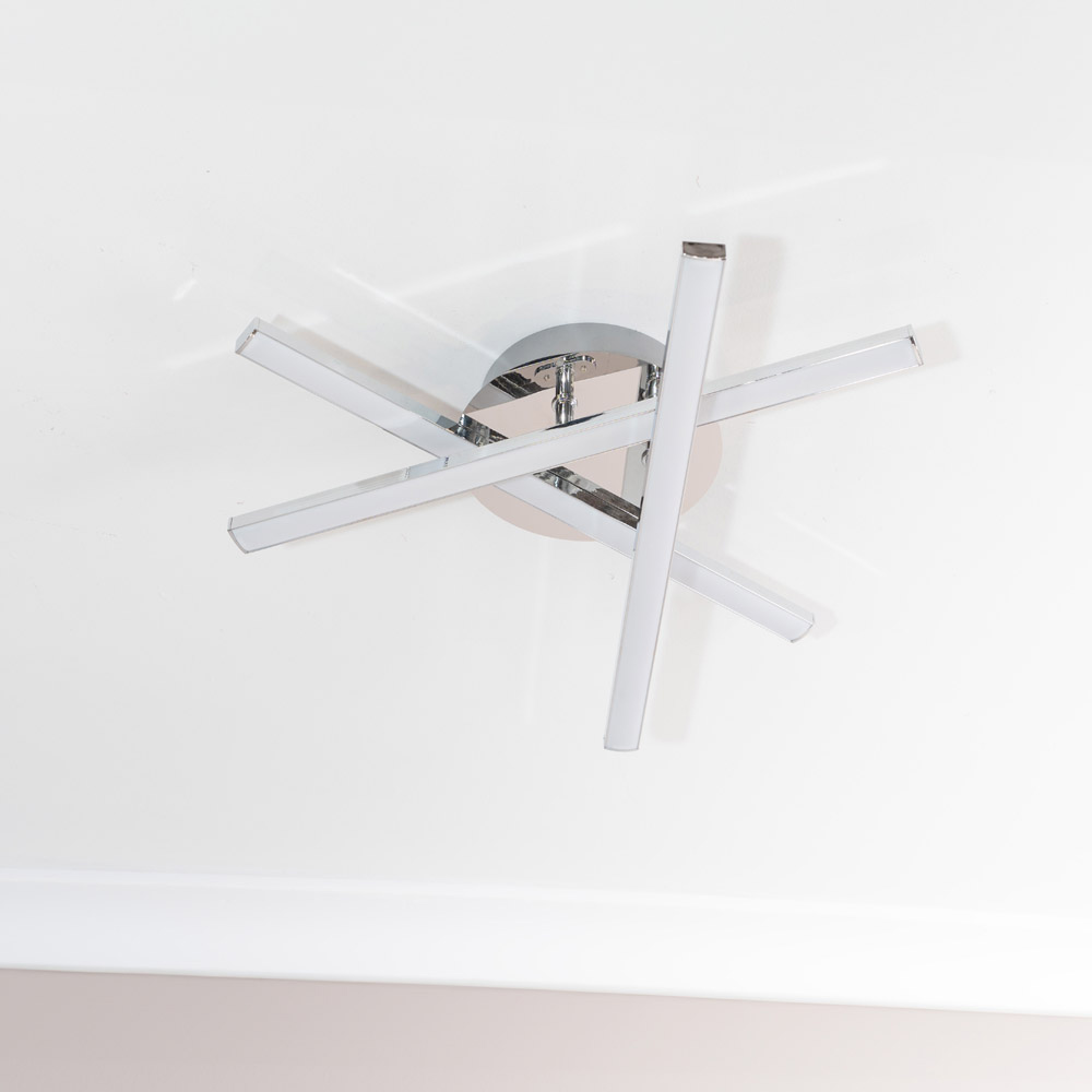 ValueLights Infinity Chrome Adjustable Crossover Integrated LED Ceiling Light Image 5