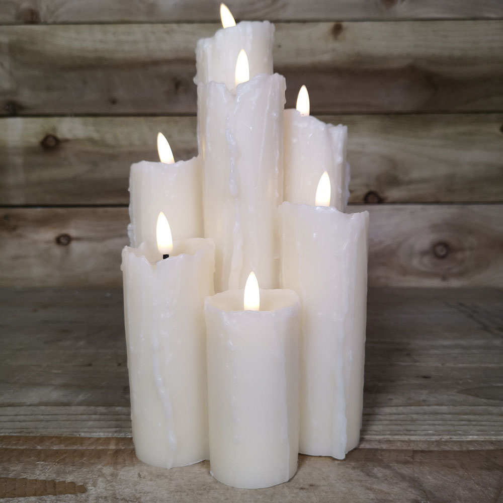 Samuel Alexander 7 Flame Melted Edge Christmas Wax Candle Image 5