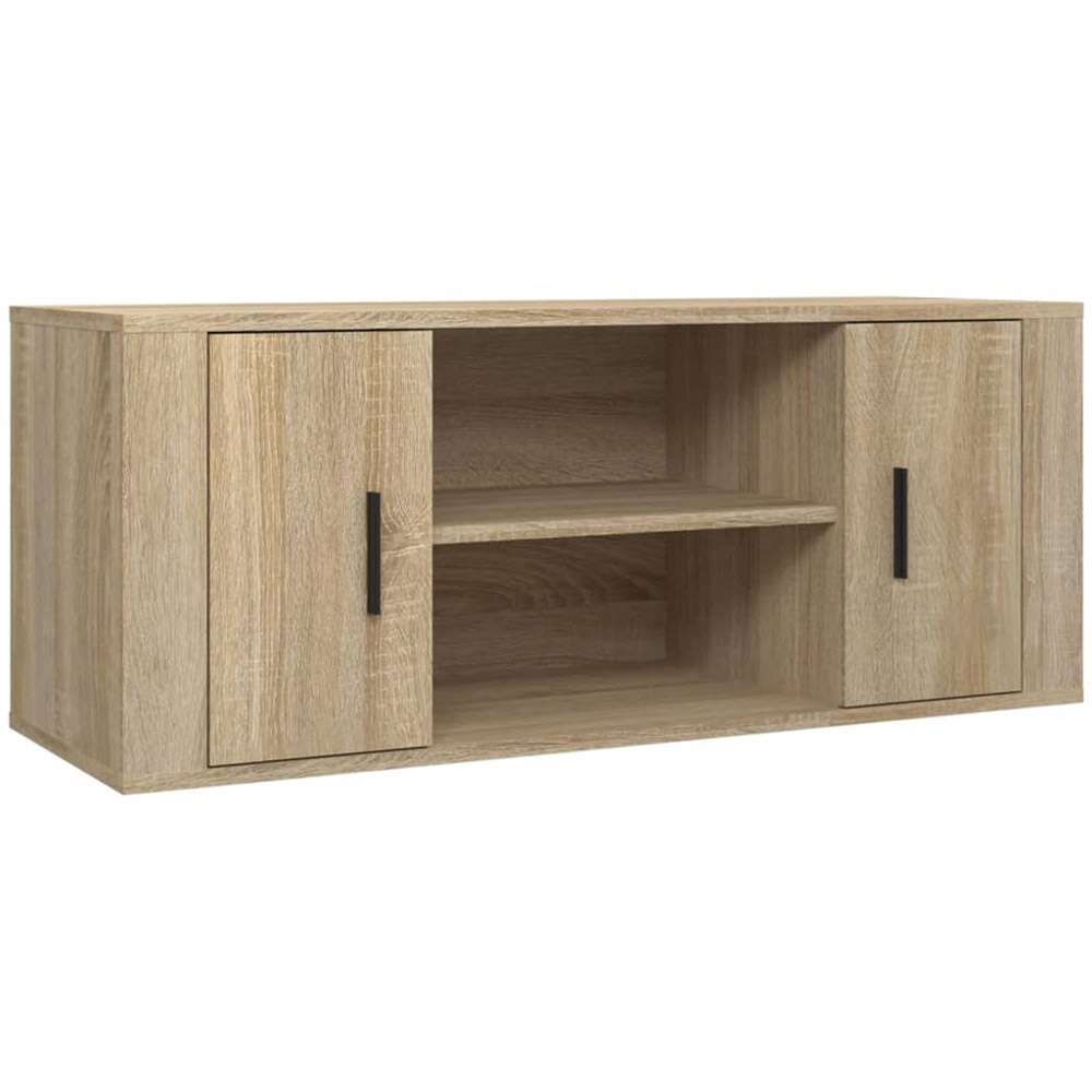 vidaXL 2 Door 2 Shelf Sonoma Oak TV Cabinet Image 2