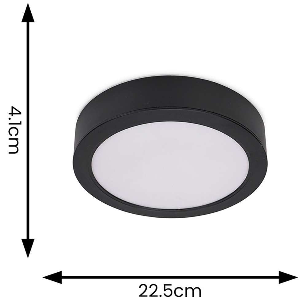 ValueLights Lacey Black Round 24W LED Flush Ceiling Light Image 5