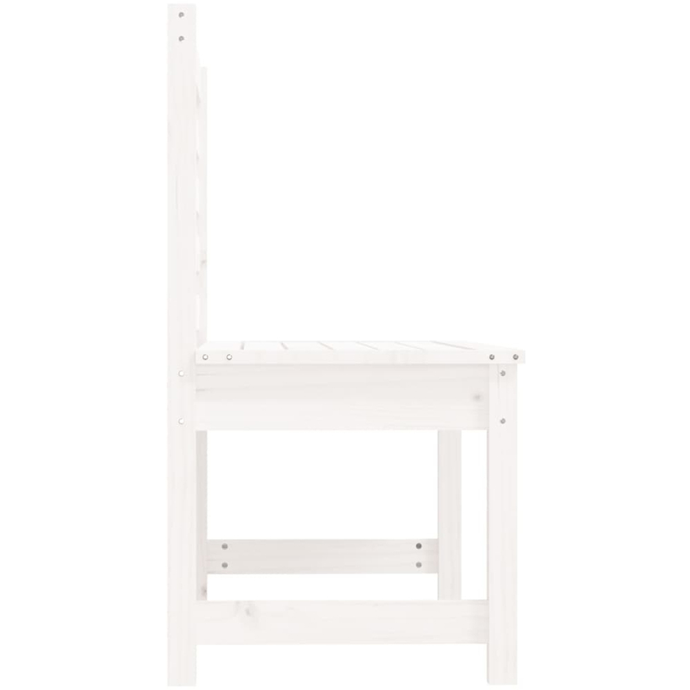 vidaXL White Solid Pine Wood Slatted Garden Bench 109 x 48 x 91.5cm Image 4