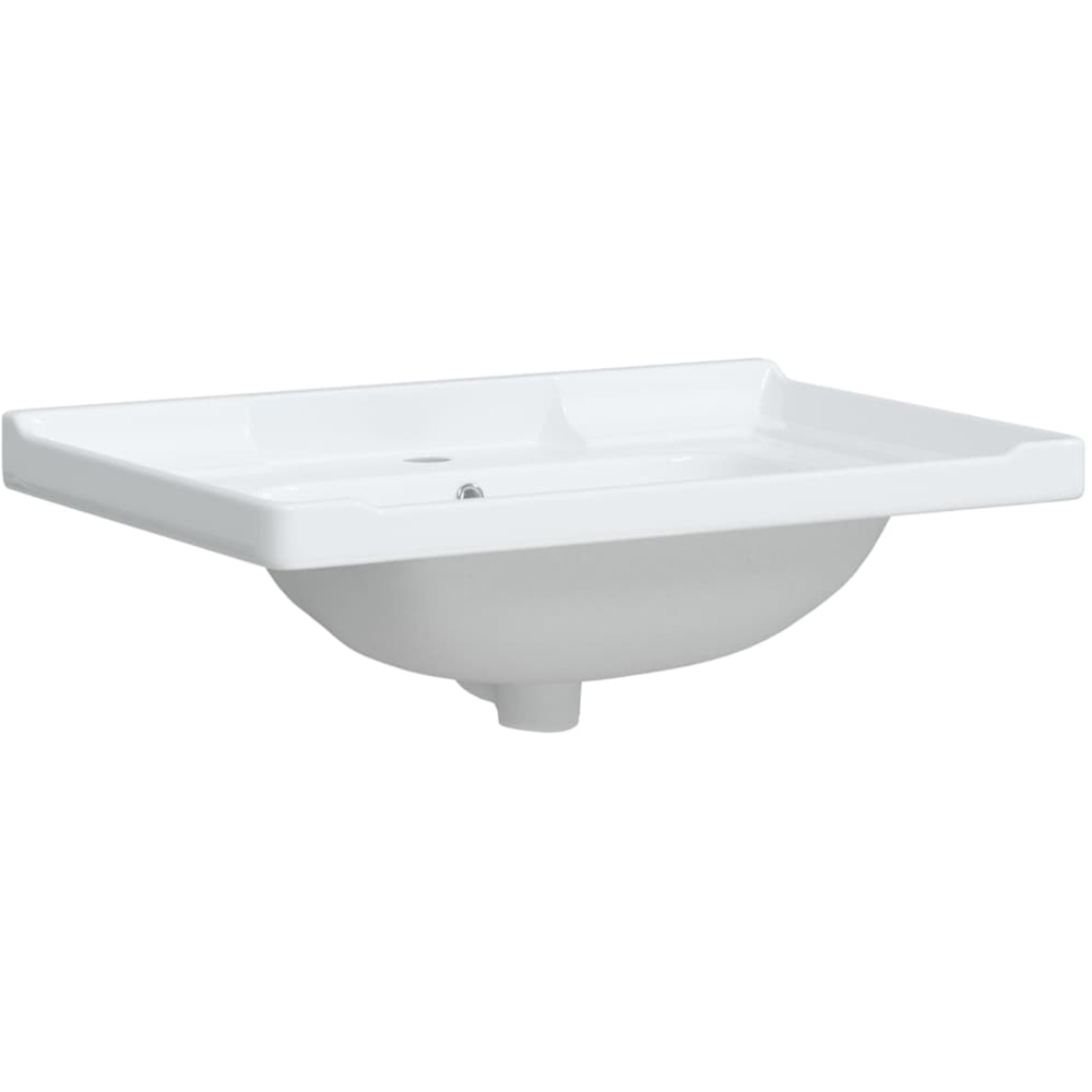 vidaXL White Ceramic Rectangular Bathroom Sink 230 x 480 x 710mm Image 3