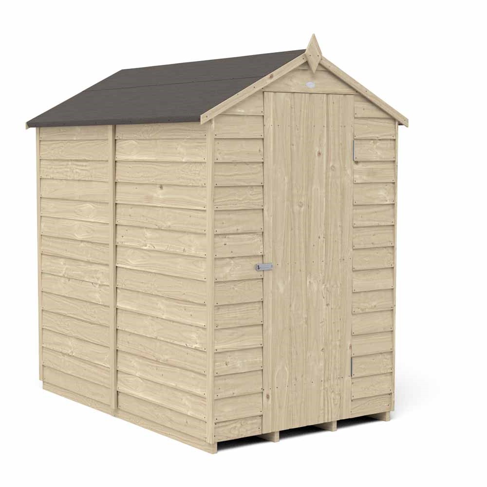 Forest Garden 6 x 4ft Windowless Overlap Pressure Treated Apex Garden Shed Image