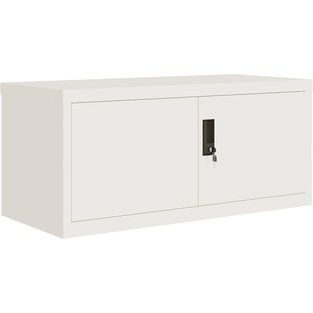 vidaXL 2 Door White Steel Filing Cabinet Set of 2 Image 3