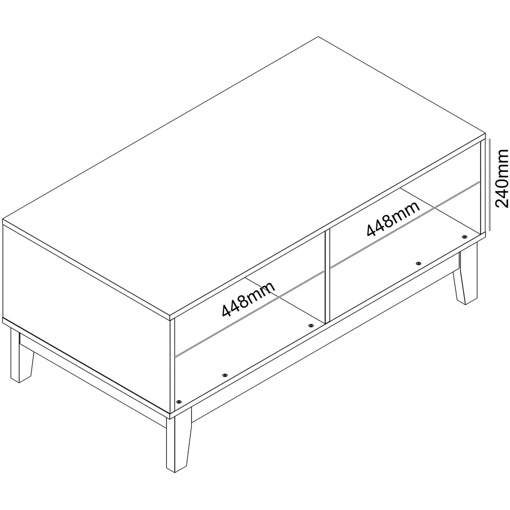 GFW Camborne Single Door Royal Walnut Coffee Table Image 9