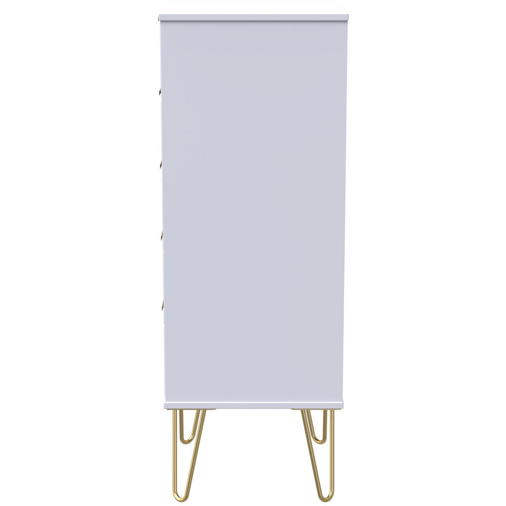 Crowndale Diamond 5 Drawer Indigo Matt and White Tall Bedside Cabinet Ready Assembled Image 2