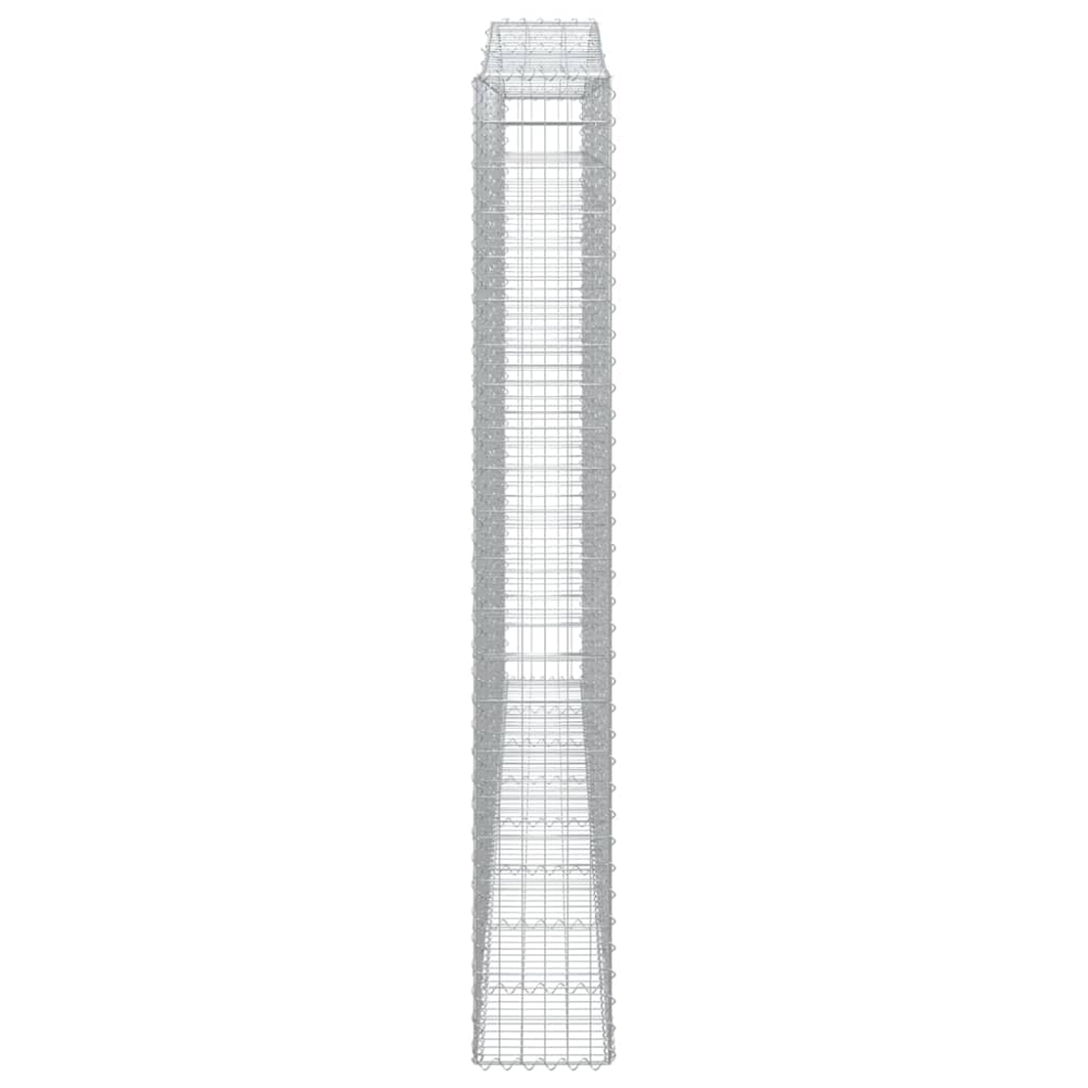 vidaXL Silver Galvanised Iron Arched Gabion Basket 400 x 30 x 220/240cm 4 Pack Image 3