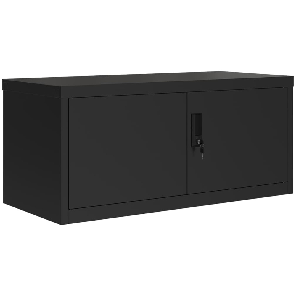 vidaXL 2 Door Black Steel Filing Cabinet Set of 2 Image 3