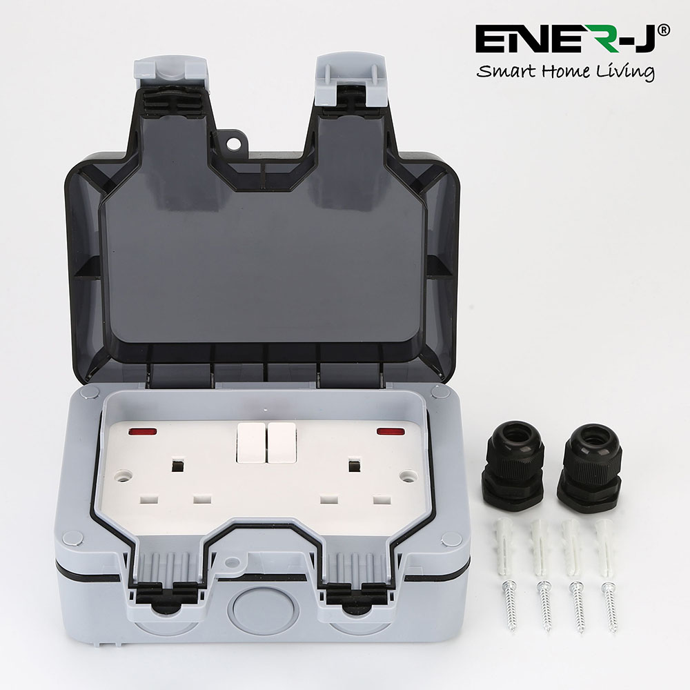 ENER-J 2 Gang 13A Twin BS Sockets with Switch Image 5