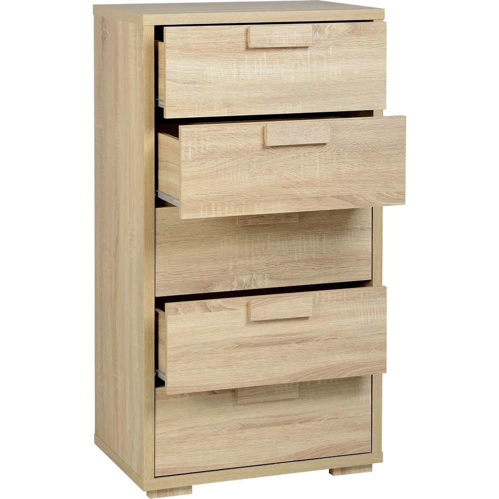 Cambourne 5 Drawer Oak Effect Chest of Drawers Image 2
