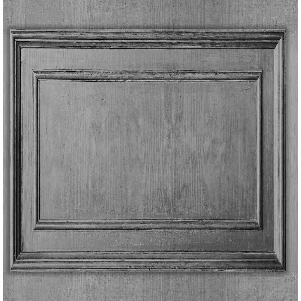 Fresco Wood Panelling Grey Wallpaper Image 1