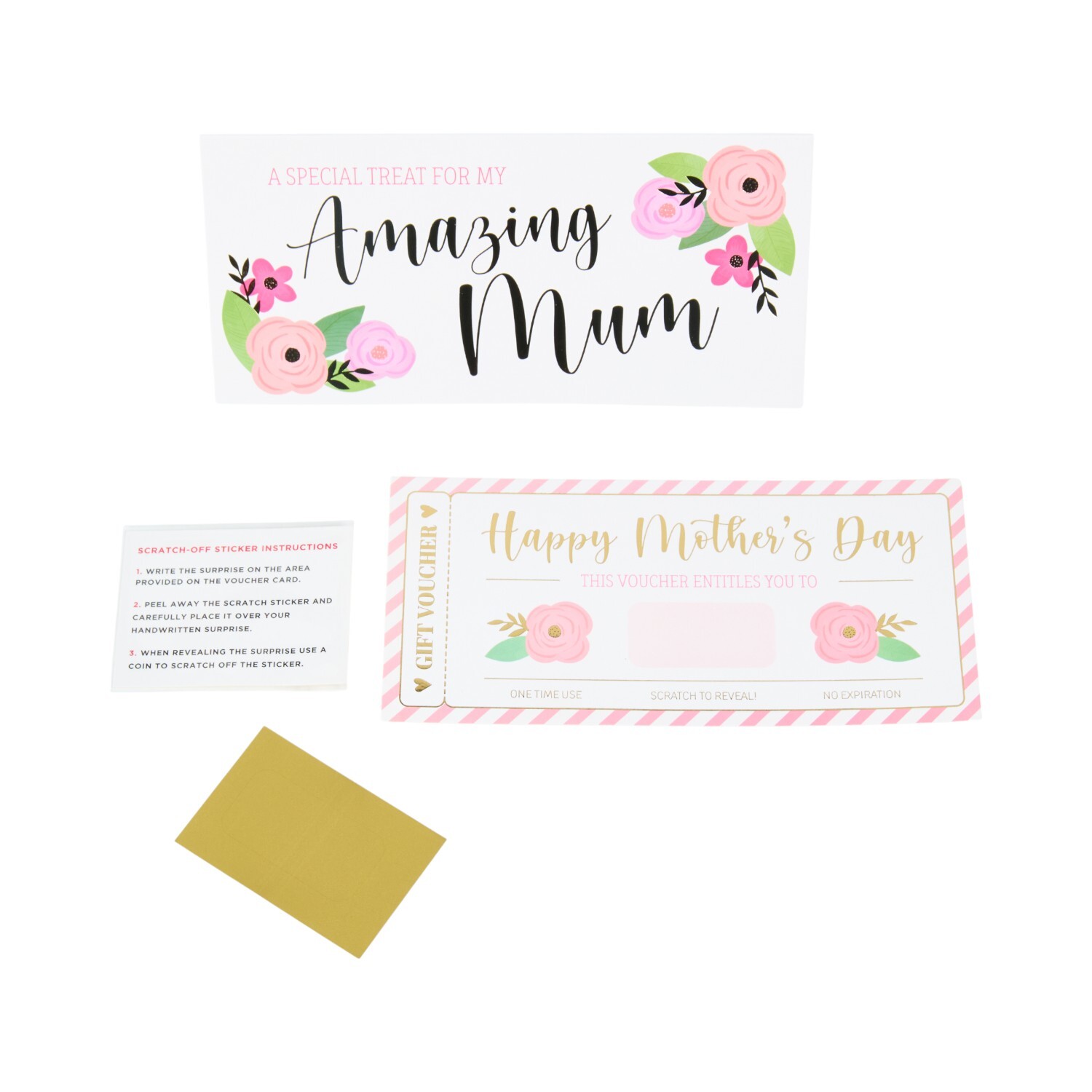 Mothers Day Scratch and Reveal Surprise Card Light Pink Image 2