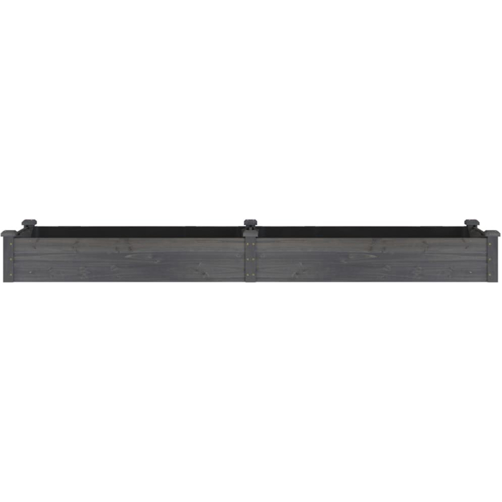 vidaXL Grey Solid Fir Wood Raised Garden Bed with Liner 240 x 60 x 25cm Image 2
