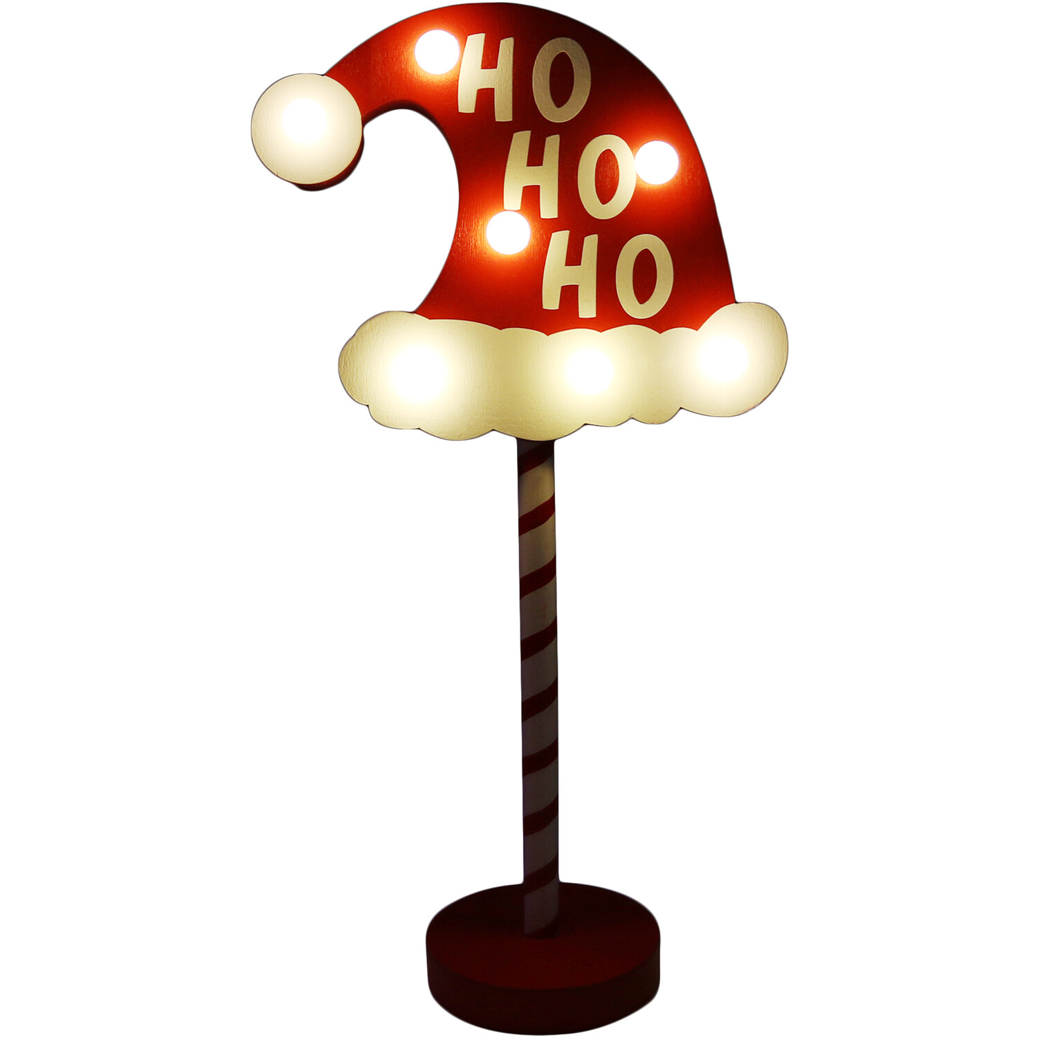 Santa Stop Here/Ho Ho Ho LED Signs - Red Image 6