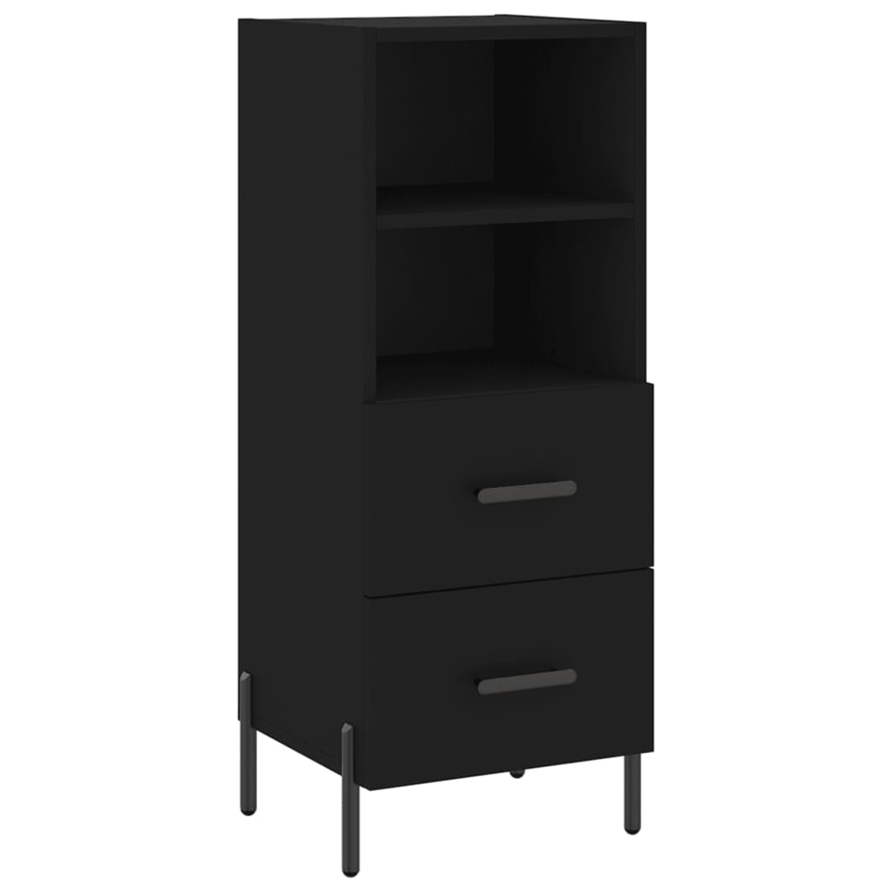 vidaXL 2 Drawer Single Shelf Black Oak Sideboard Image 2