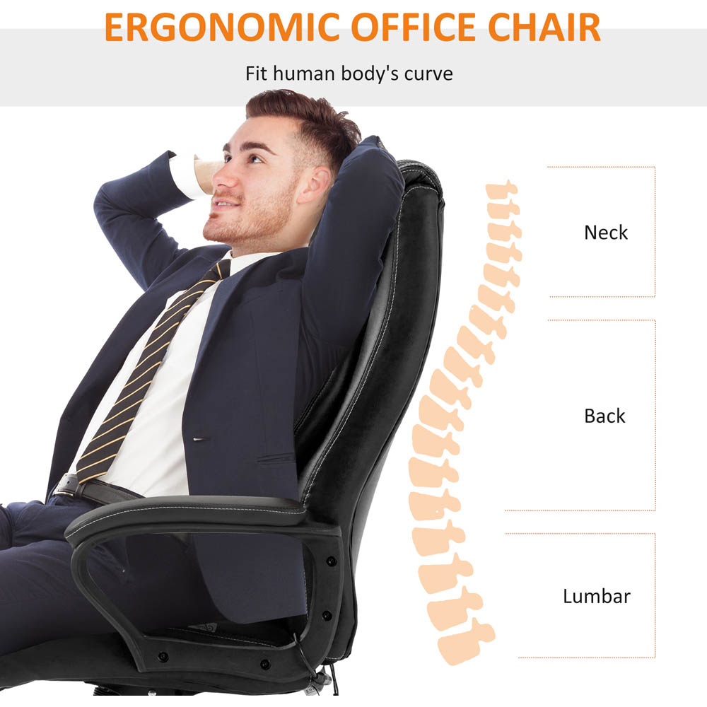 Portland Black PU Leather Swivel High Back Office Chair Image 5