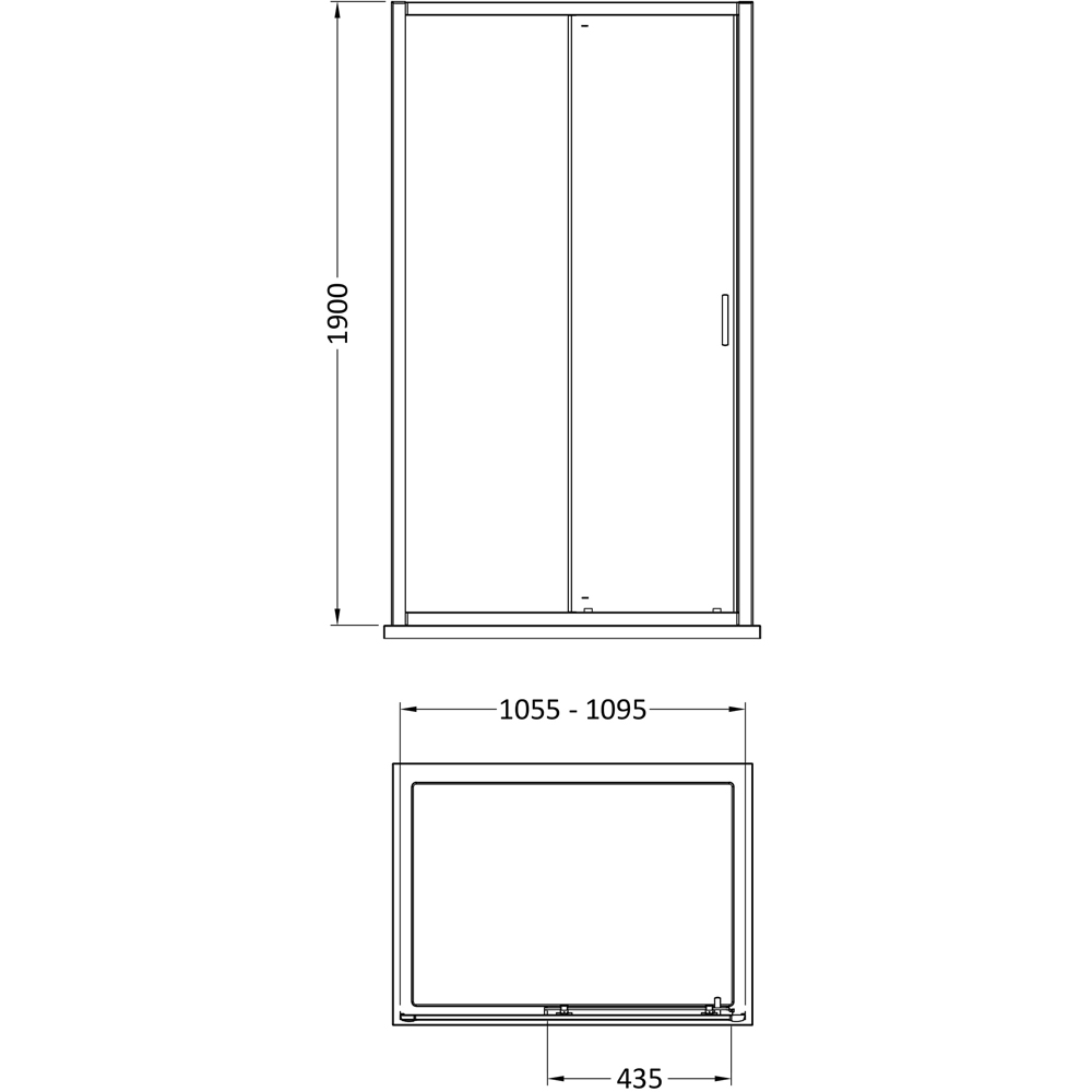 Oem Chrome Single Sliding Shower Door 110cm Image 2