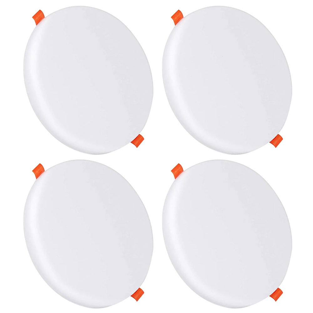 ENER-J 12W 3000K Round Frameless LED Panel Downlight 4 Pack Image 1