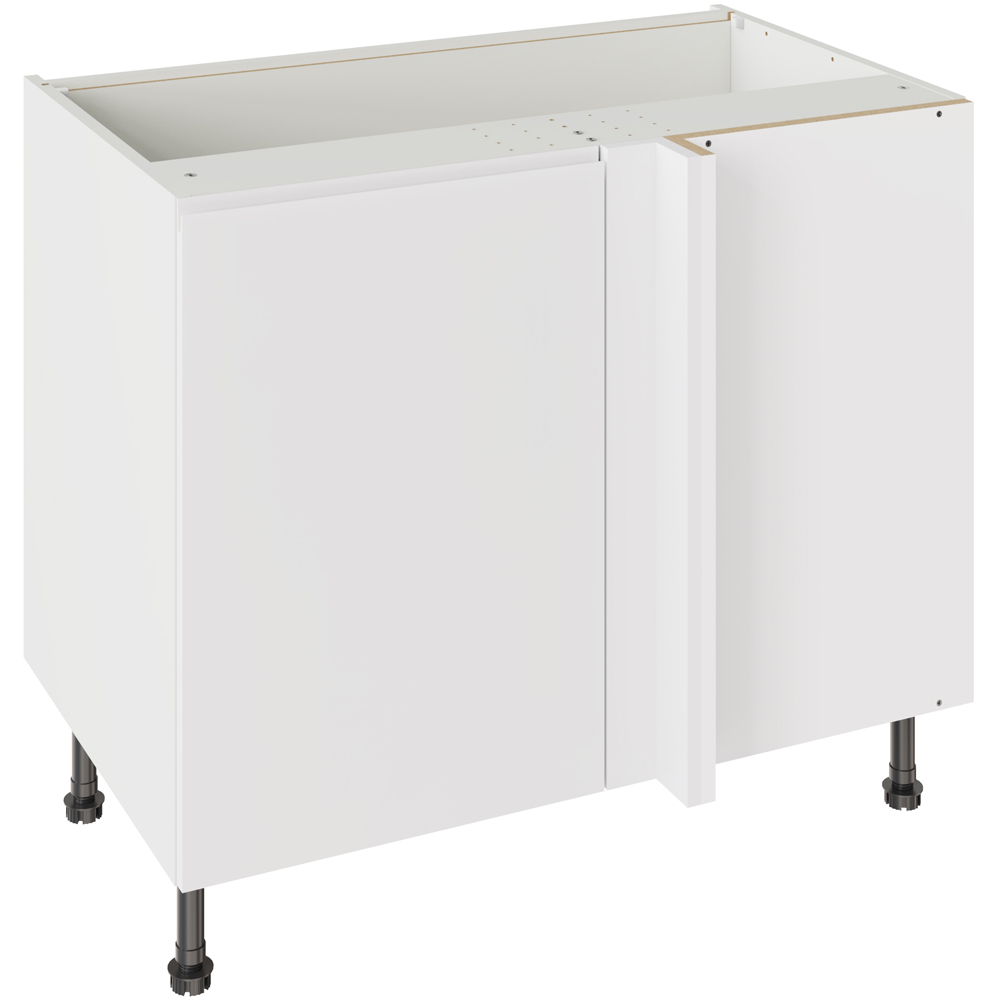 Kitchen Kit J-Pull Gloss White Blind Corner Base Kitchen Cabinet Flatpack 1000mm Image 1
