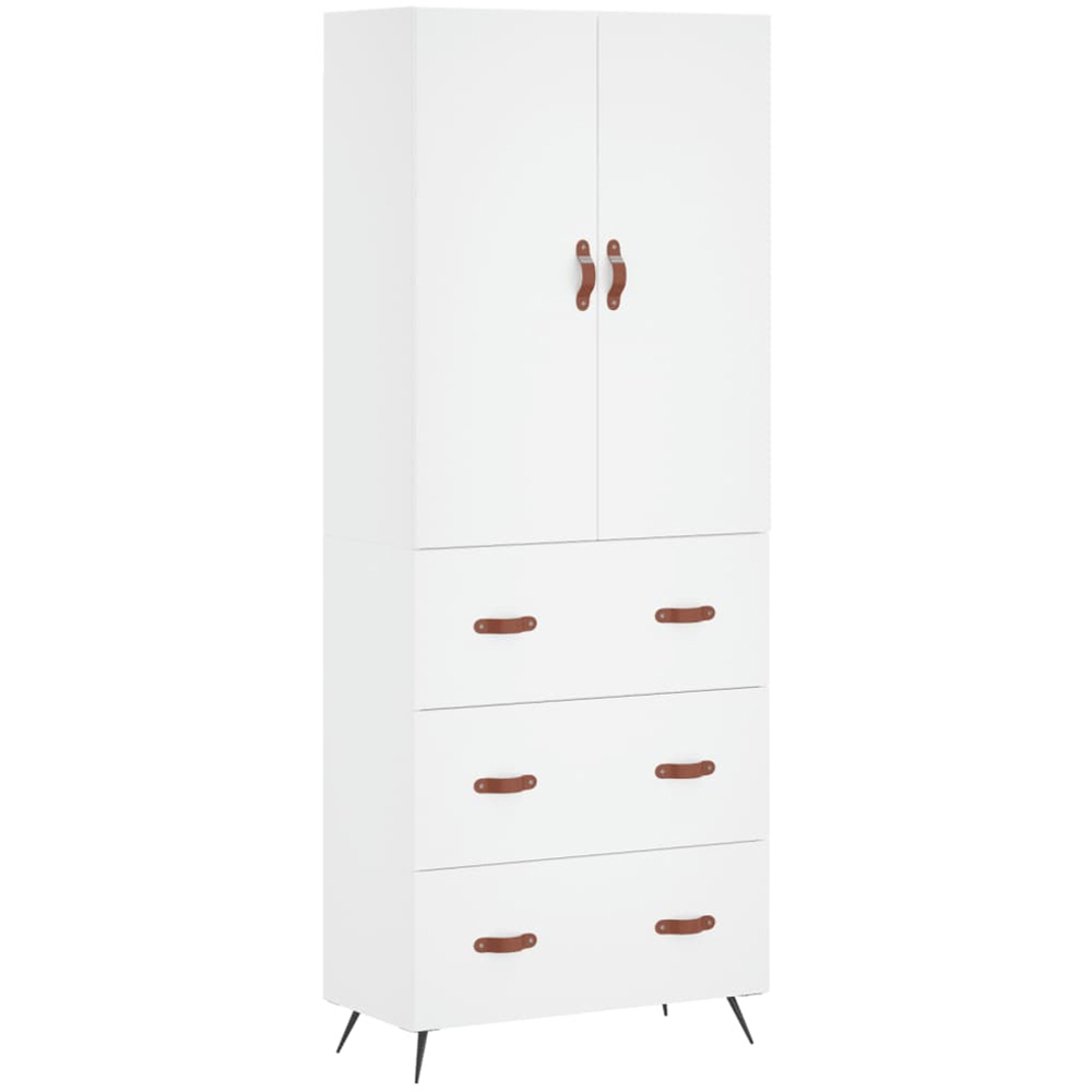 vidaXL 2 Door 3 Drawer White Tall Highboard Image 2