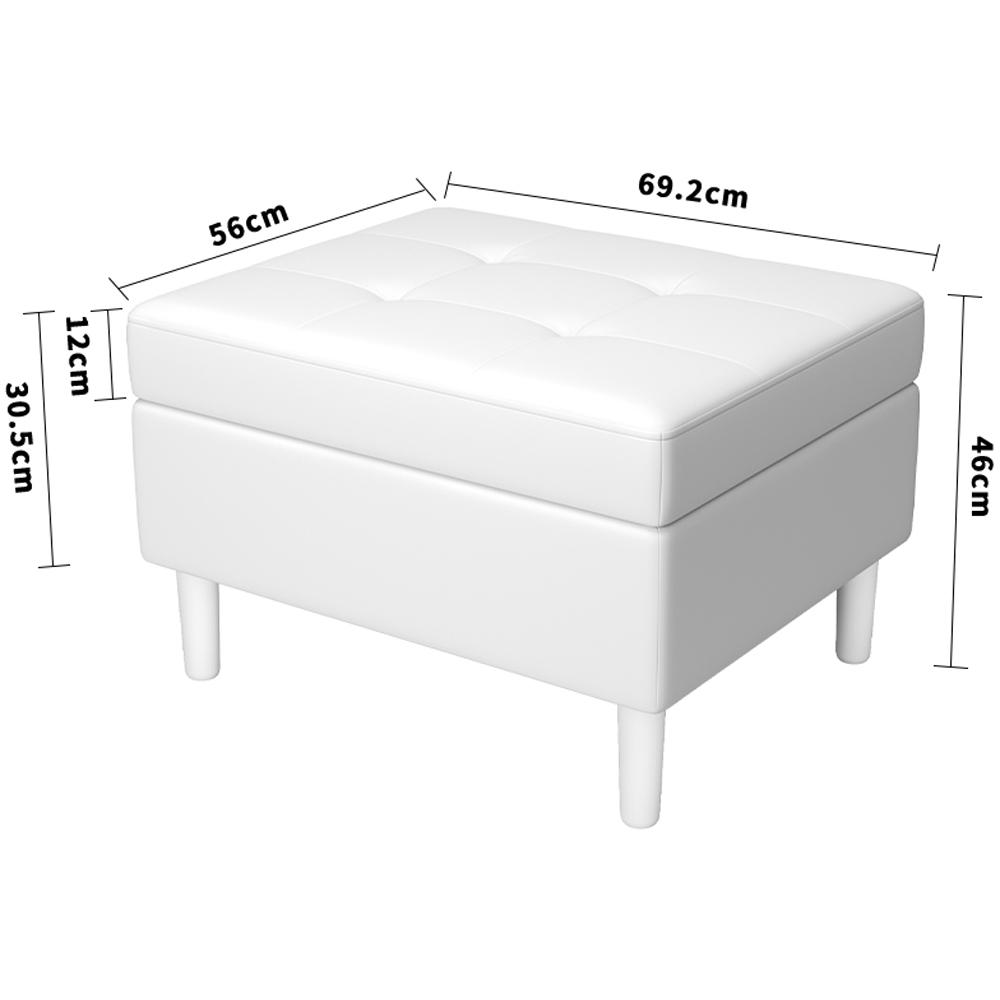 Living and Home Yellow Velvet Storage Ottoman Image 9