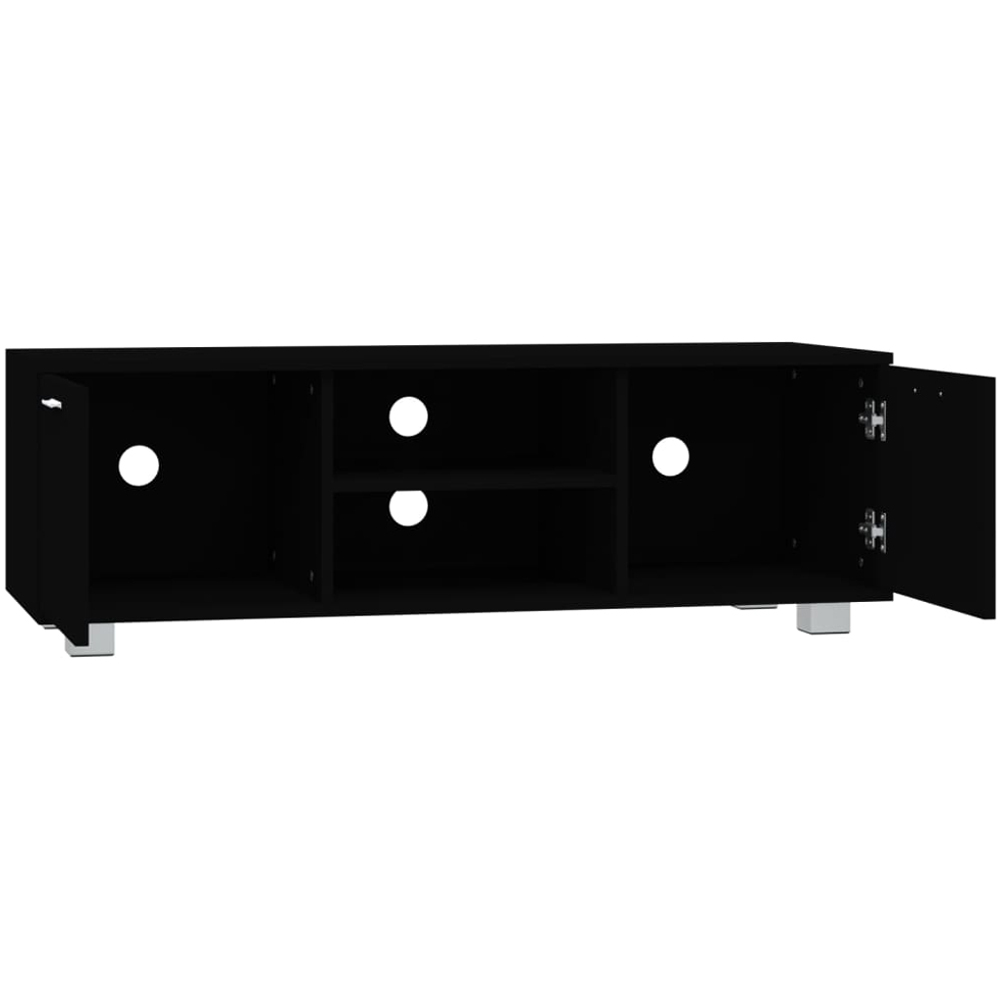 vidaXL 2 Door 2 Shelf Black TV Cabinet Image 5