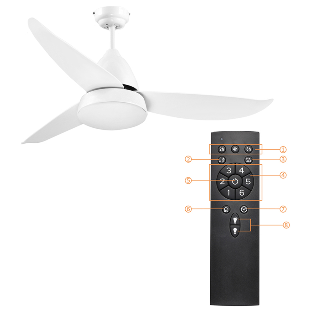 Portland White Reversible Ceiling Fan with Light Image 4
