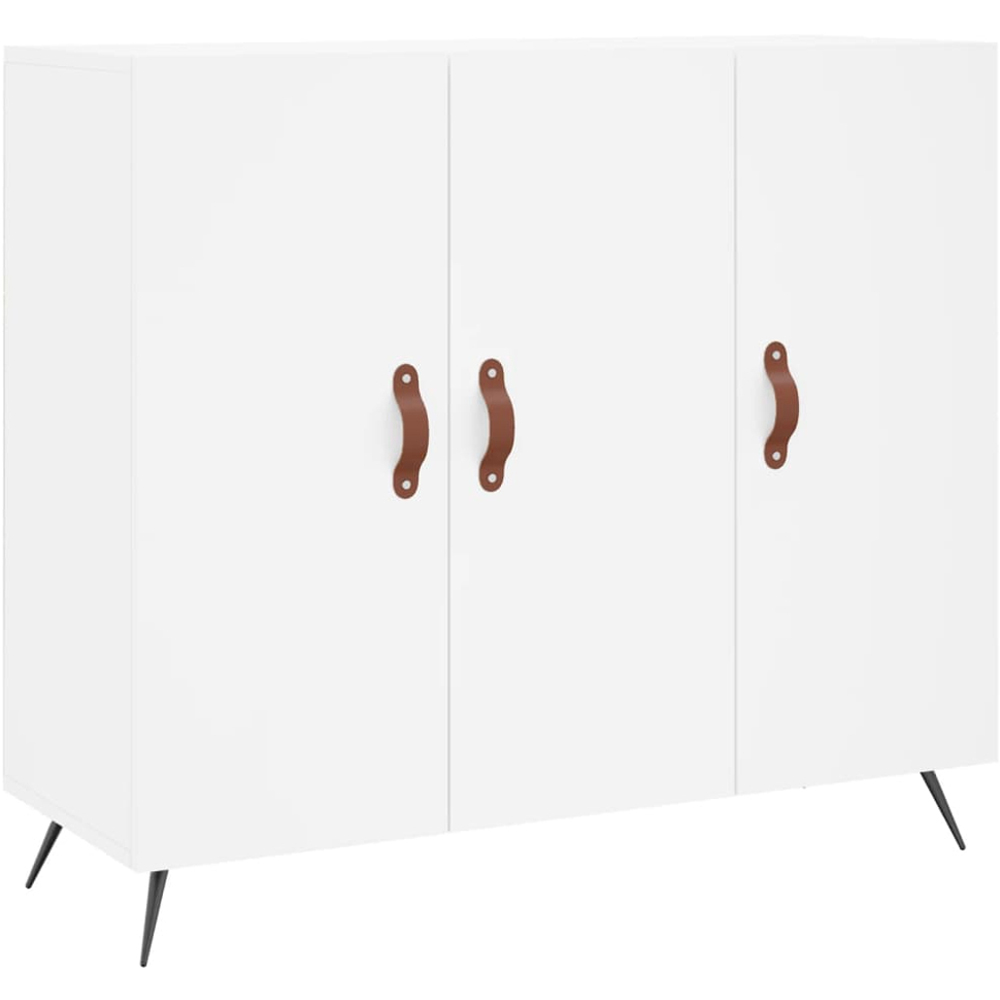 vidaXL 3 Door White Sideboard Image 2
