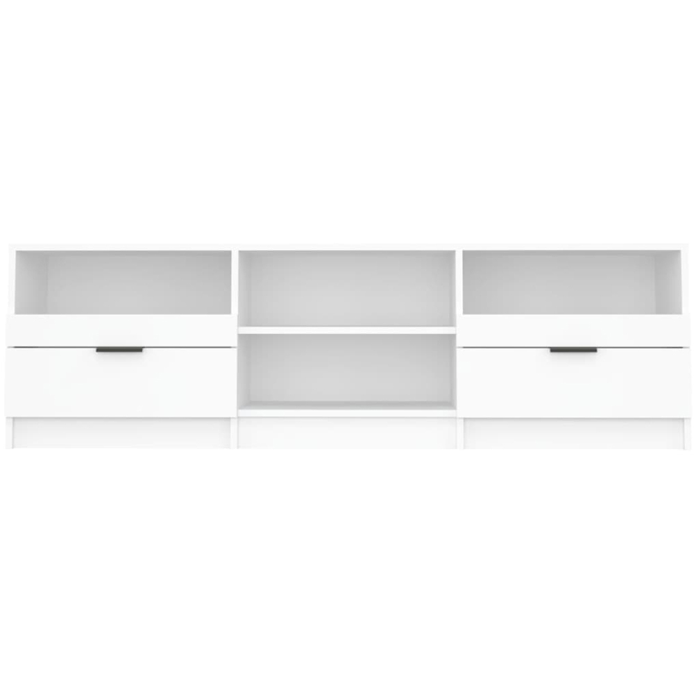 vidaXL 2 Drawer 4 Shelf White TV Cabinet Image 4