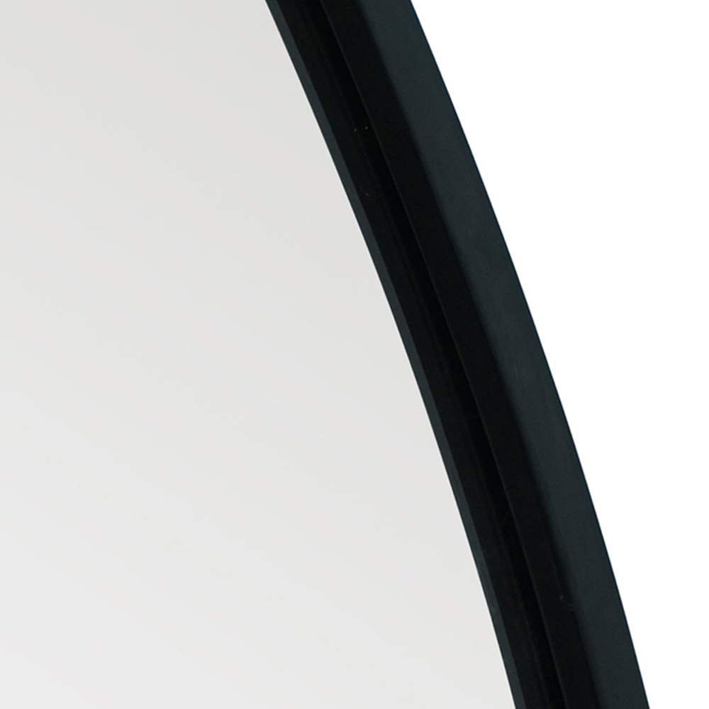 MirrorOutlet The Circulus Black Flat Bottom Circular Outdoor Garden Wall Mirror 105 x 100cm Image 6