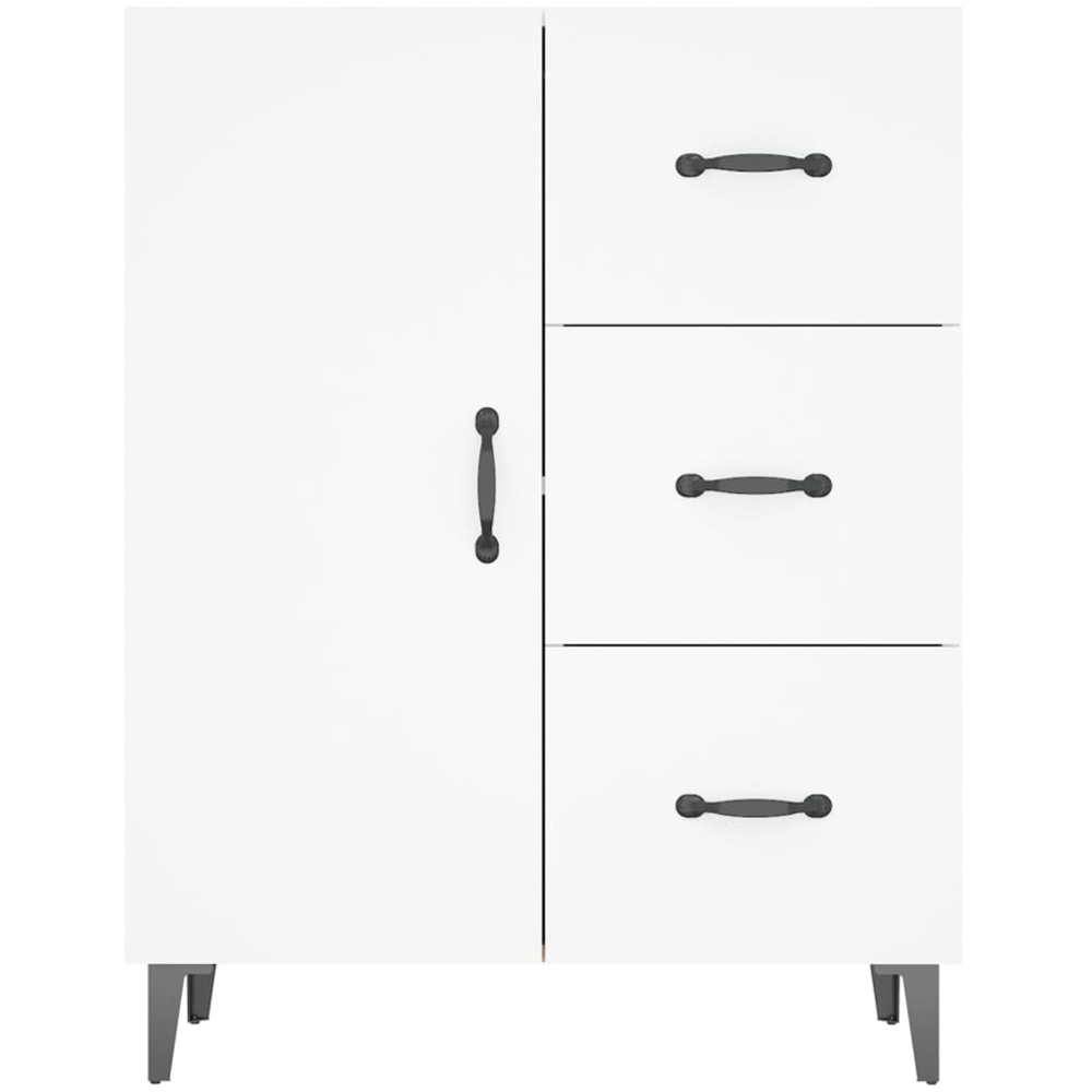 vidaXL Single Door 3 Drawer White Sideboard Image 5