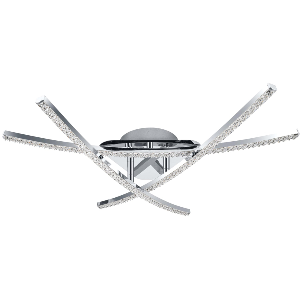 Cosylyte Samford 3 Light Beaded Chrome LED Flush Ceiling Light Image 1