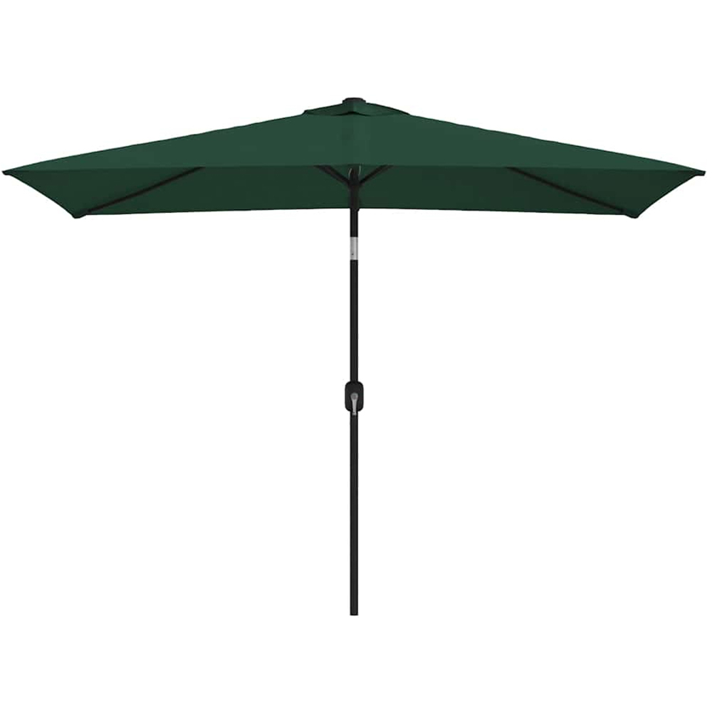 vidaXL Green Rectangular Crank and Tilt Garden Parasol 2 x 3m Image 1