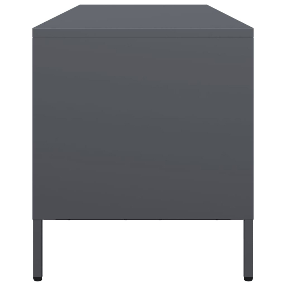 vidaXL 2 Drawer 2 Shelf Anthracite Cold-Rolled Steel TV Cabinet Image 6