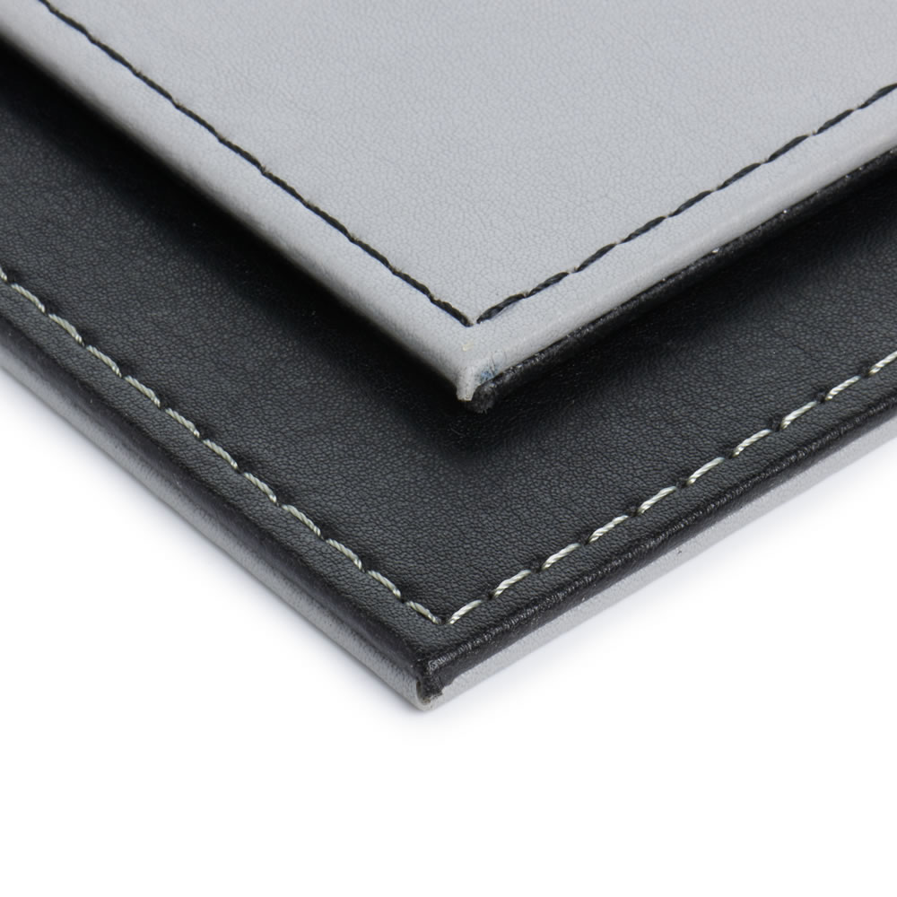 Wilko 2 pack Faux Leather Black and Grey Placemats Image 2