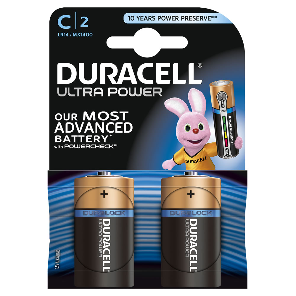 Duracell Ultra Power Alkaline Batteries C LR14    1.5V 2pk Image 1