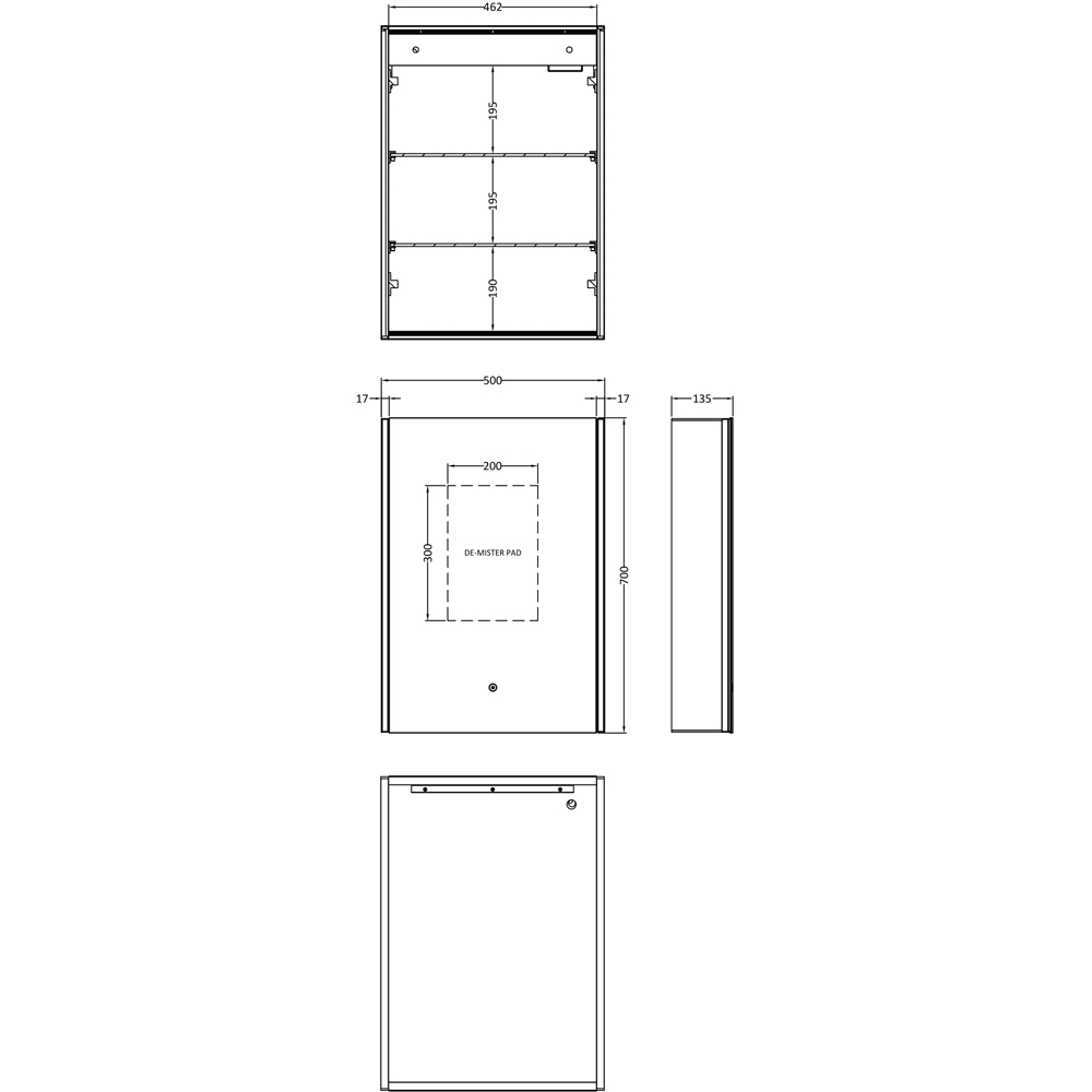 nuie Pavo Single Door LED Mirror Bathroom Cabinet Image 3