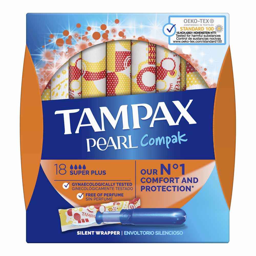 Tampax Compak Pearl Super Plus Tampons 18 pack Image 2