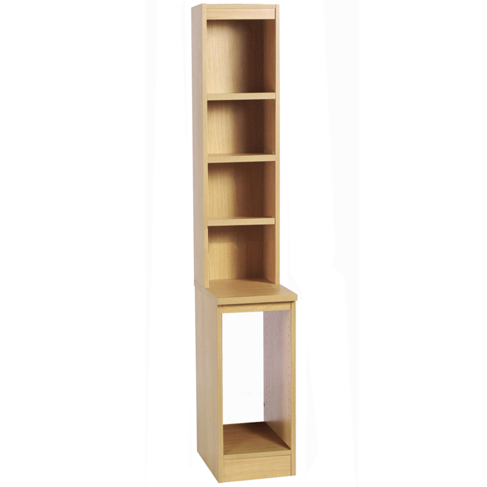 R White Cabinets 4 Shelf Desktop Tower Storage with Hutch Brown Image 2