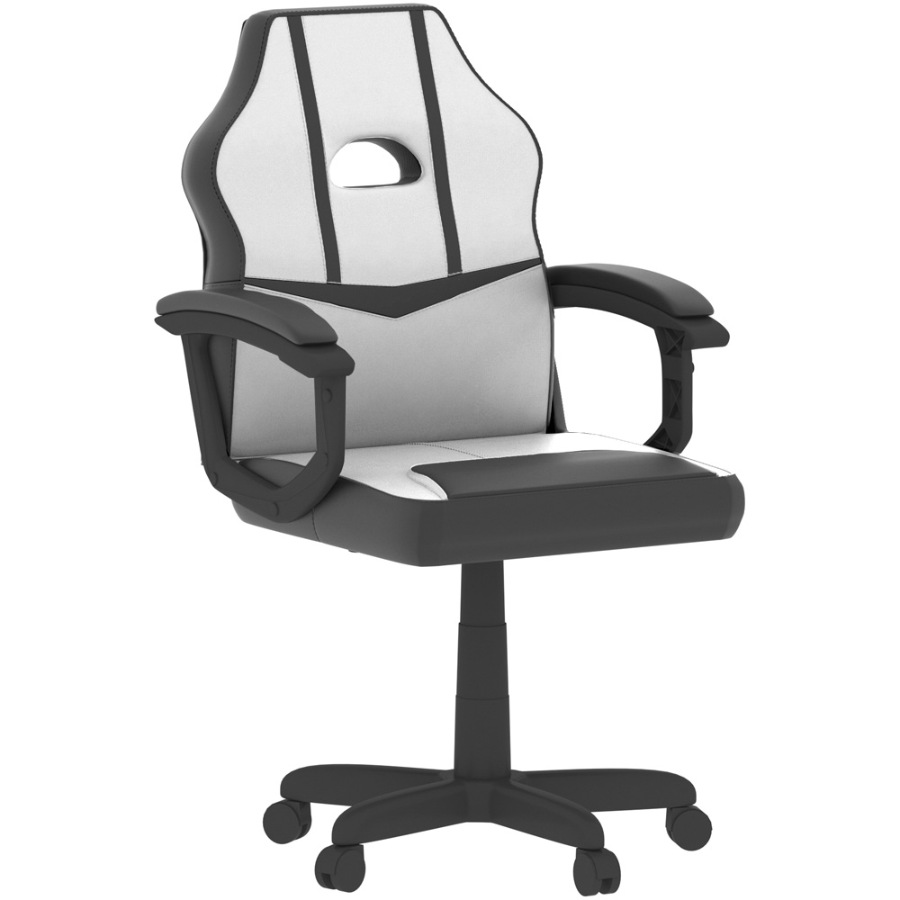 Vida Designs Comet White and Black Swivel Office Chair Image 2