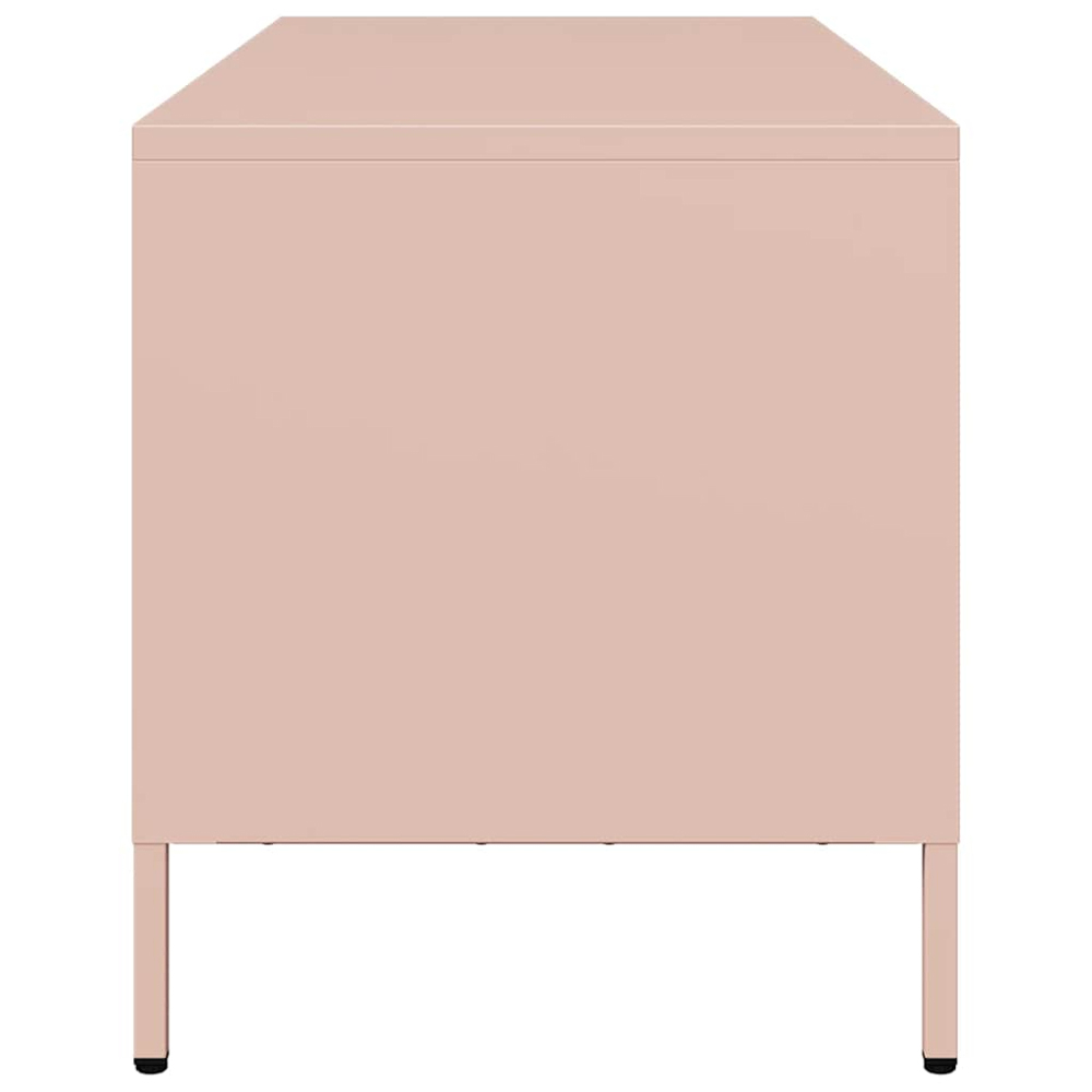 vidaXL 3 Drawer Pink Steel Industrial Style TV Cabinet Image 6