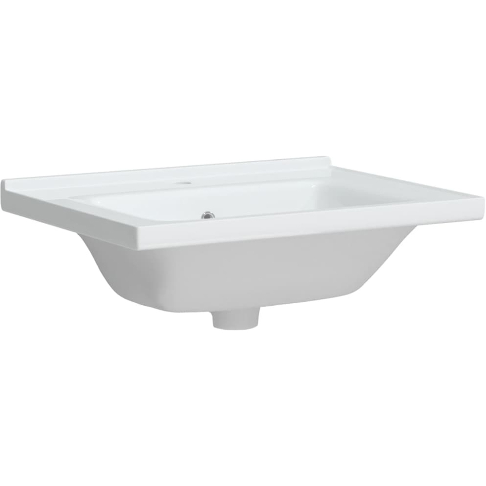 vidaXL White Ceramic Rectangular Bathroom Sink 195 x 480 x 610mm Image 3