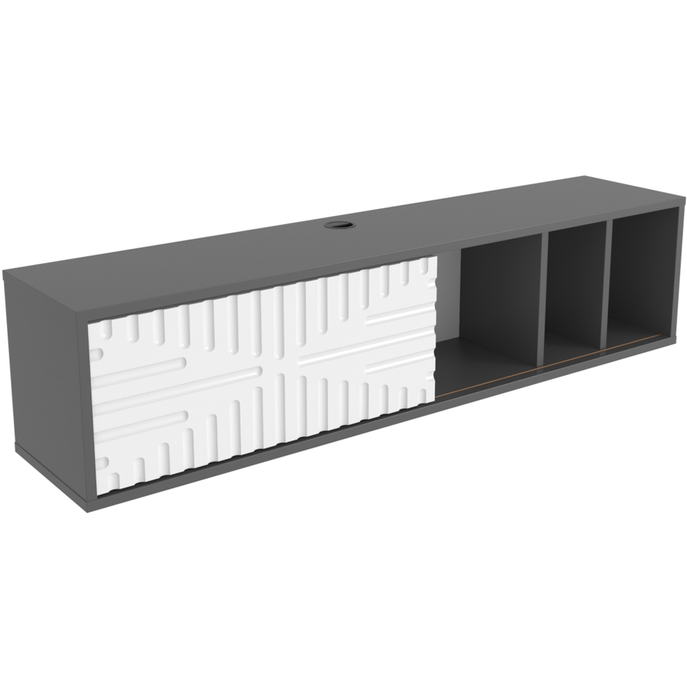 Decorotika Teo 2 Door 2 Shelf Traverter and Walnut Floating TV Unit Image 3