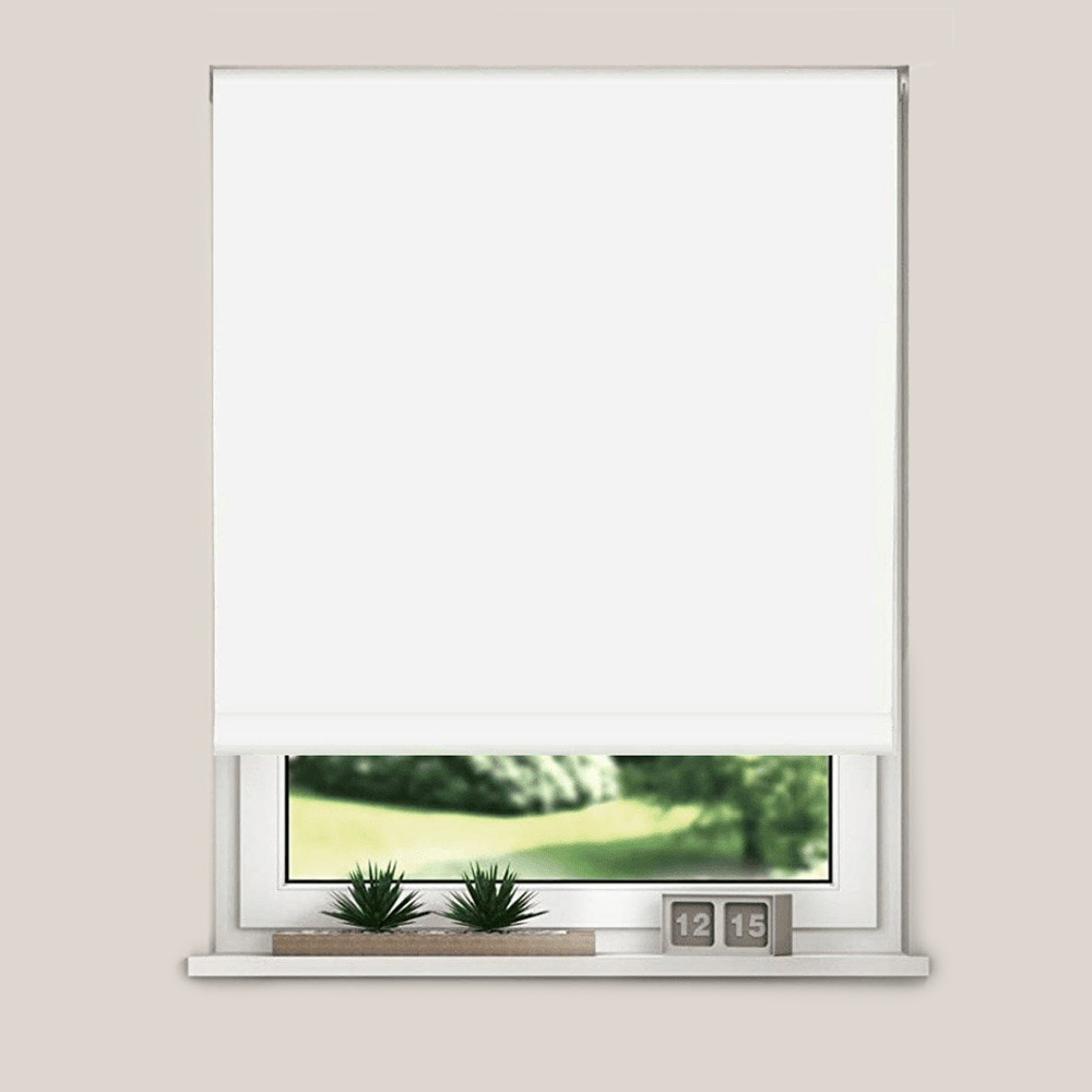 New Edge Blinds Blackout Roller Blinds White 50cm Image 1